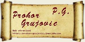 Prohor Grujović vizit kartica